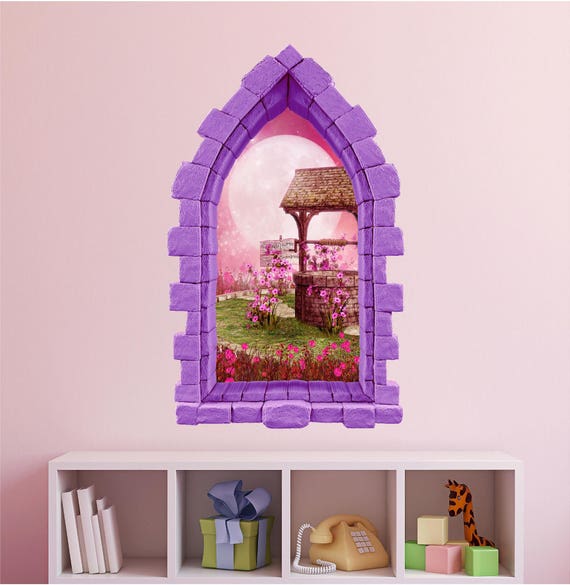 Disney Castle Window Wall Decal Magic Wishing Well Princess