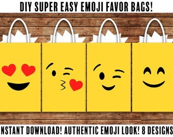 DIY Emoji FAVOR BAGS - Emoji Party Bags- Emoji Birthday Party/ Favors - Supplies- Goody- Goodie - Candy - Treat
