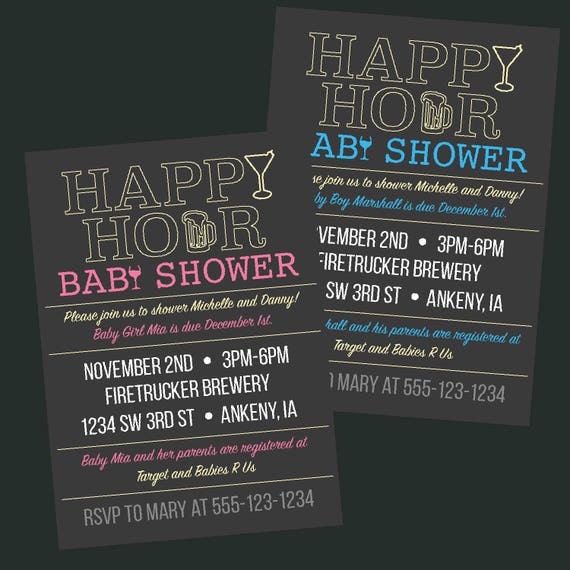 Happy Hour Baby Shower Baby Shower Invitation Dad Shower