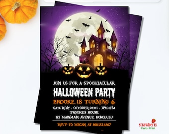 Halloween Birthday Invitation. Kids Halloween Party Invitations. Costume Party Invitation. Halloween Birthday Party Invitations. A52