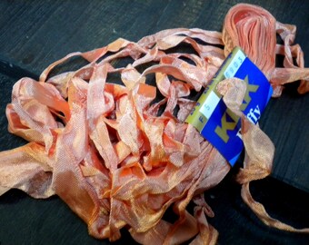 Ribbon yarn effect yarn wide fabric band viscous Ringelspitz KKK vintage anno vintage