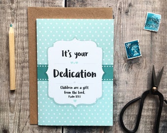 Dedication A6 Card - Psalm 127:3 Card - Baby Dedication Cards - Christian Cards - Christening Card - Bible verse cards - Dedication Gifts