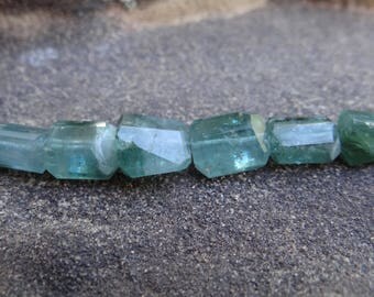 Afghan Blue Indicolite Tourmaline | Irregular Faceted Nuggets | 9x6.5mm-9x10mm | Sold Individually