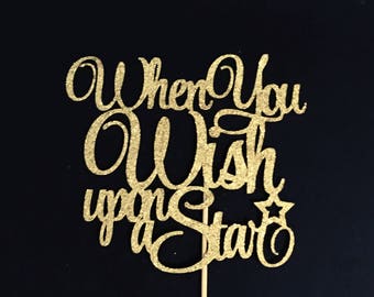 When You Wish Upon a Star Cake Topper, Wedding Cake Topper, Fairy Tale Cake Topper, Bridal Shower, Little Star Cake Topper, Princess Party