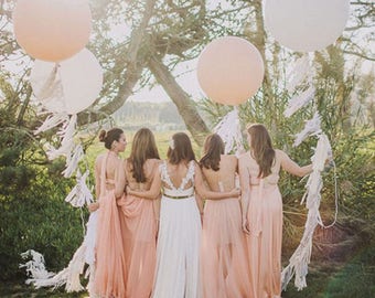 new( 36inch Balloon +Tassel Garland) Wedding Decoration Tissue Paper Ribbon Balloons Birthday Curtain Photograph Background
