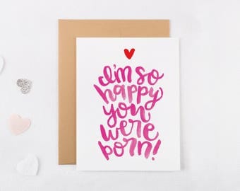 So Happy You Were Born Birthday Card - Birthday Card for Boyfriend - Happy Birthday Card - Birthday Card For Him - Birthday Mom Card