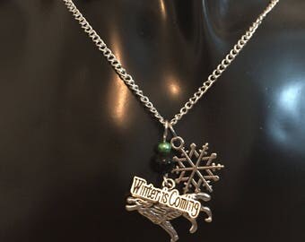 Game of thrones necklace, Stark necklace, House of strak necklace, Game of thrones inspired necklace, item 534 by CraftyLittleMonkeyGB