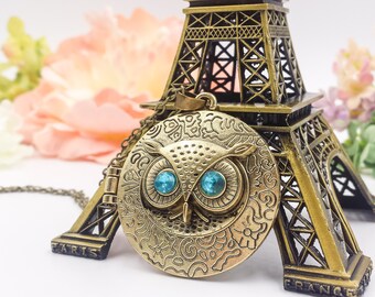 Owl Locket Necklace, Owl Necklace, Mark of Athena Inspired Owl Locket Necklace, Percy Jackson Inspired, Annabeth Chase Inspired, Owl Locket