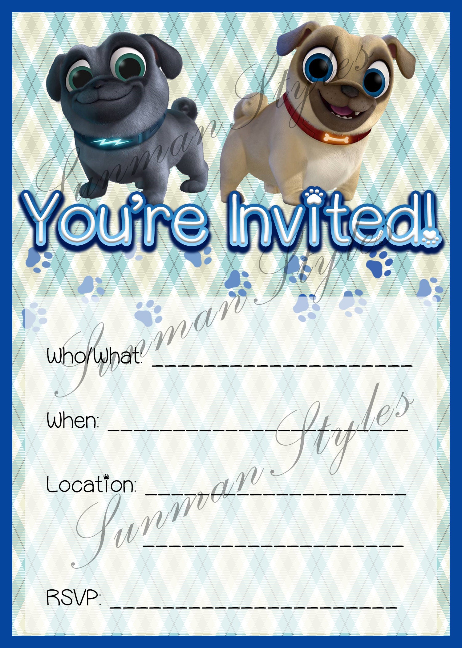 Puppy Dog Pals Invitations 6