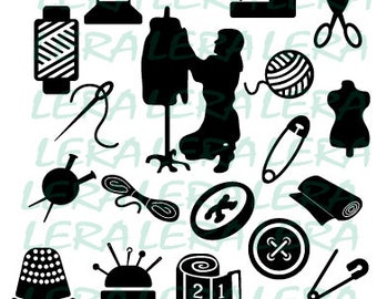 60 % OFF, Sewing Silhouette png, eps, svg, dxf, Sewing SVG, Seamstress Clipart, Sewing Vector files, Silhouette Files, Sewing SVG Files
