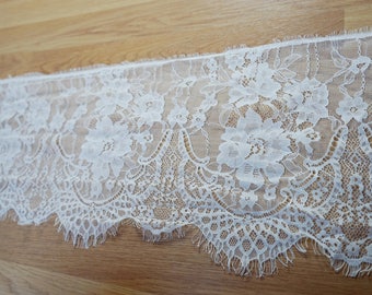 3 m * 23cm Black Lace chantilly lace fringe Ref. 2213