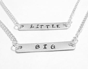 Big Little Sorority, Big Little Gift, Sorority Sister, Big Sister, Little Sister, Sister Necklaces, Hand Stamped Necklaces, Greek Life