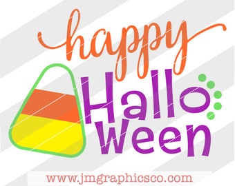 Happy Halloween svg, dxf, cricut, cameo, cut file, candy corn svg, halloween svg, fall svg, autumn svg, trick or treat svg, halloween candy