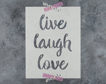 Live Laugh Love Stencil - Reusable DIY Craft Stencils of Live Laugh Love Sign