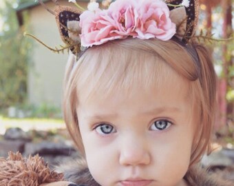Floral Fawn/Deer Headband