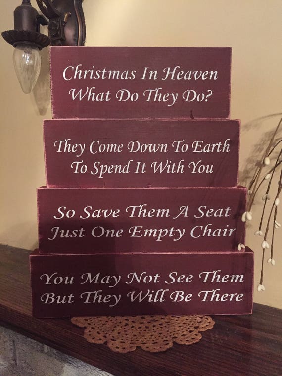 Christmas in Heaven what do they do primitive wooden block