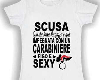 T shirt cool and sexy Girl with carabiniere