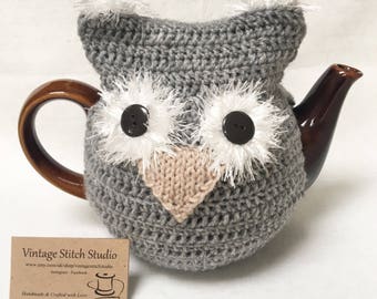 Owl Tea Cosy - Teapot Cosy - Knitted tea cosy - Teacher Gift - Owl Gifts - Tea Cozy - Hand Knitted Tea Cosy - New Home Gift - Thank you gift