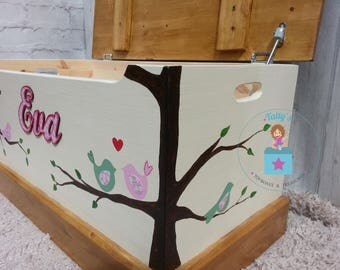 personalised pine toy box