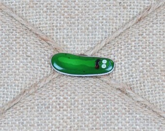 Pickle Rick Pin Rick and Morty Shrink Plastic Resin Pin Shrinky Dink