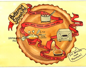 Butternut Squash Pie- illustrated recipe