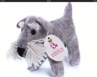 Cute Felt Schnauzer - Hand made.