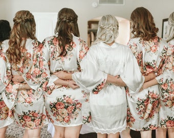 Bridesmaid Gifts- 7 Floral Bridesmaid Robes-Bridesmaids Robes for your party of seven- Available Monogramming
