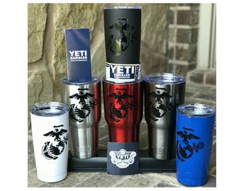 YETI - Authentic USMC US Marine Corps Semper Fi Cup Mug 20 oz or 30 oz tumbler custom retirement gift idea unique present for a veteran vet