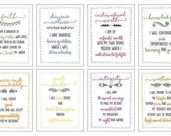 11x14 LDS Young Women Values 8 print value pack Digital