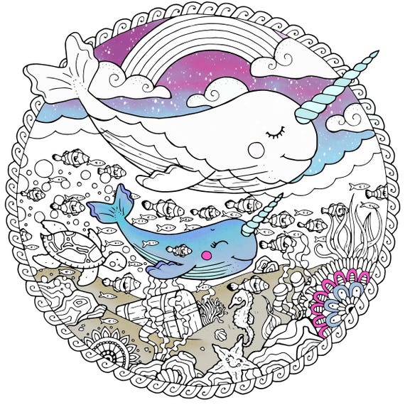Narwhal Coloring Pages For Adults - Coloring Pages