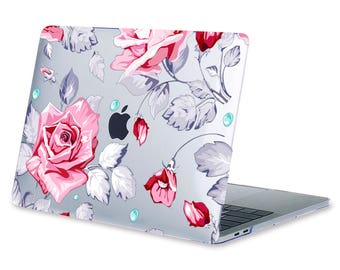 Floral Macbook Clear Hard Case Labtop Cover for Pro Air Macbook Laptop Decal Case