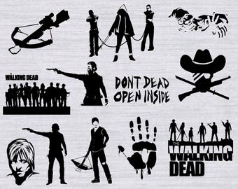 Walking Dead SVG Bundle, Zombie SVG files, Daryl Dixon svg, svg files for silhouette, cricut, vector, cutting file, dxf, clipart,rick grimes