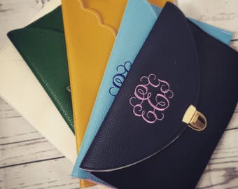 Personalized Envelope Clutch - Choose from 11 Colors - Monogrammed Clutch - Gift