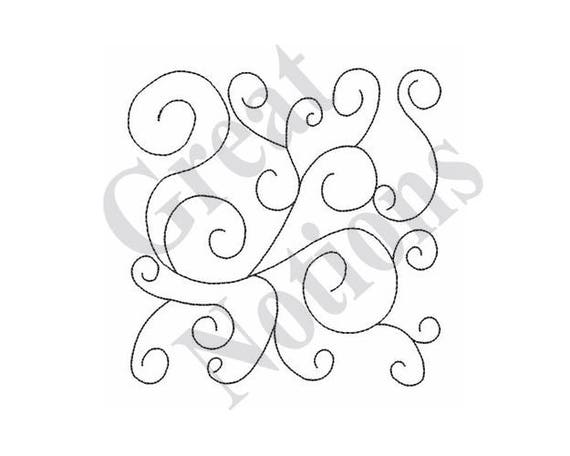 Quilt Swirls Xlarge Machine Embroidery Design