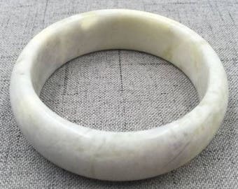 Creamy 59mm Chinese Beautiful Genuine Natural Green Xiu Nephrite Jade Bracelet Bangle CH0104