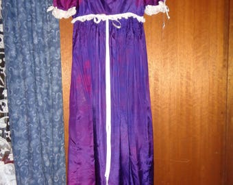 1950s Purple Empire Waist Dress