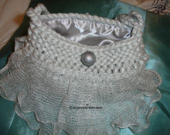 Silver Evening Bag, Bridal/Bridesmaid Bag, Pretty Delicate Handmade Bag, Special Occasion/Evening Bag, Satin Lined Silver Bag, Wedding Bag