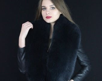 Black Fox Fur Stole