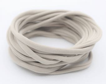 Softie Thin Nylon Headbands 5 Pieces, Nude Colour, Baby and Toddler Nylon Headband Wholesale, Soft Stretchy Elastic, One Size Fits all.