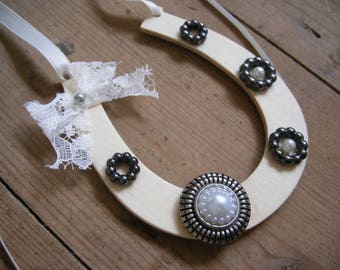Lucky Wedding Horseshoe Victorian style Gift for Bride Gift for her Keepsake