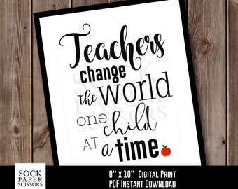 Teacher wall art | Etsy