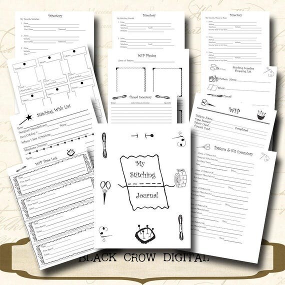 Cross Stitch Journal Pages Stitching Journal for Stitchers