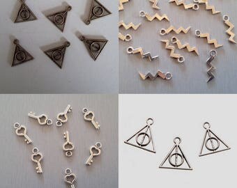 Lot de 2 breloques Harry Potter bronze ou argent
