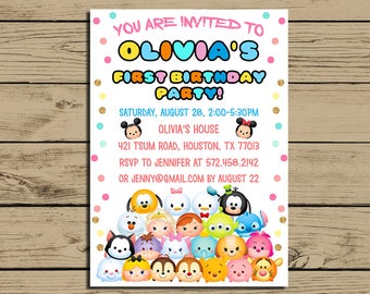 Tsum Tsum Invitation - Tsum Tsum Birthday Party Invite - Tsum Tsum Invitation - YOU PRINT
