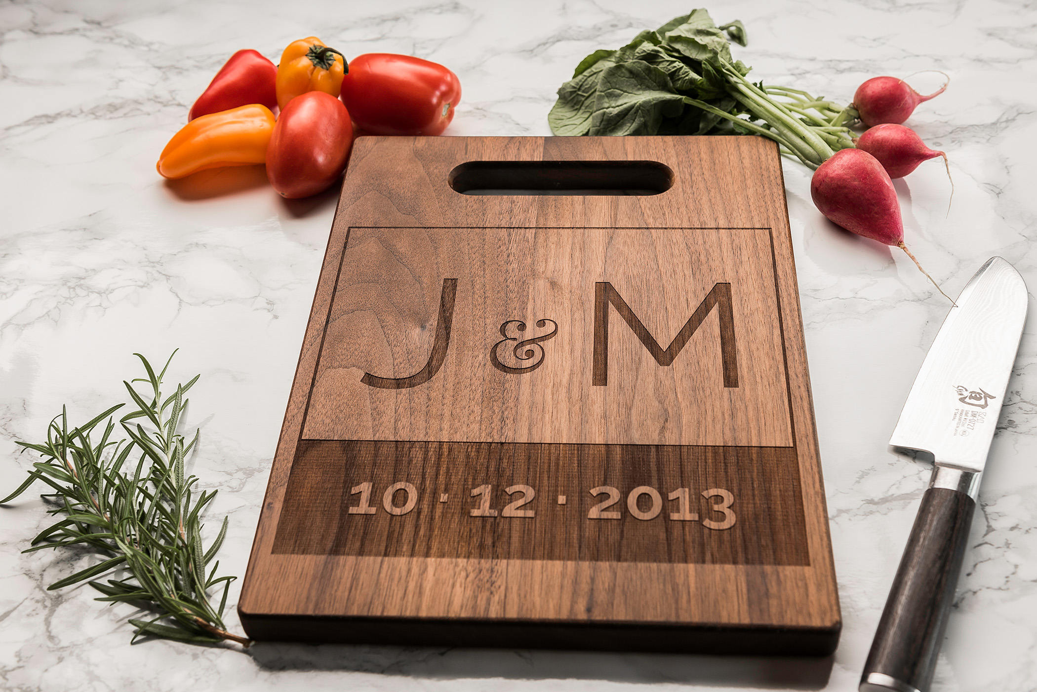 Personalized Engraved Charcuterie Board Monogrammed Cutting Board Engagement T For Couple 