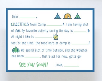 DIGITAL DOWNLOAD Camp Stationary/Summer Camp/Fill in the blank