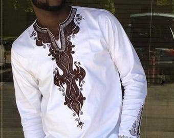 african clothing,african shirt,mens shirt,embroided shirt,long sleeves,