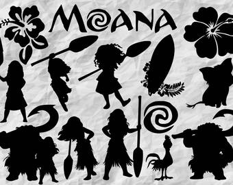 Download Moana silhouette | Etsy