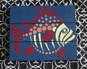 Pallet Art - Tropical Fish Pallet wood sign hand painted