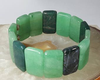 Aventurine gemstone bracelet with Bloodstone(Dark Green Colours)